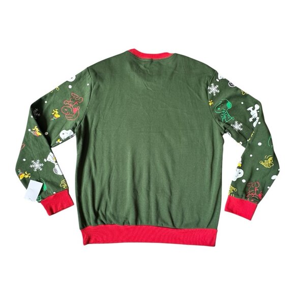 NWT Peanuts / Hybrid Apparel Snoopy Christmas Sweater Holiday Crewneck L - Picture 3 of 7